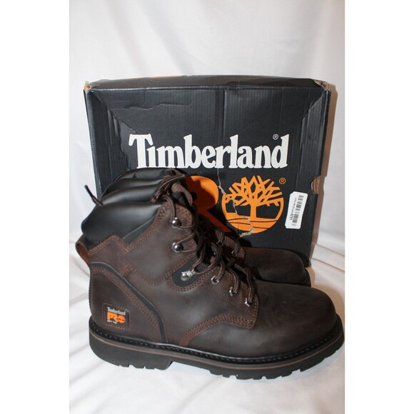 Timberland PRO Men's PIT BOSS 6" Soft Toe Work Boots Dr. Brown Sz 10.5 NIB - Picture 3 of 7